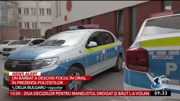 30 de focuri de arma, trase pe strada, in fata politistilor, de un barbat din Giurgiu