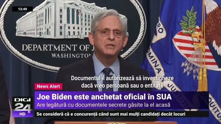 Ancheta privind documentele secrete gasite in casa lui Biden va fi condusa de un consilier special