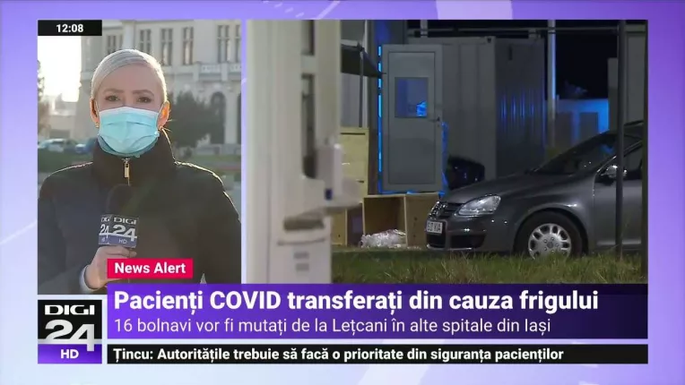 Bolnavii COVID-19 internati la Letcani sunt transferati la alte spitale din cauza frigului