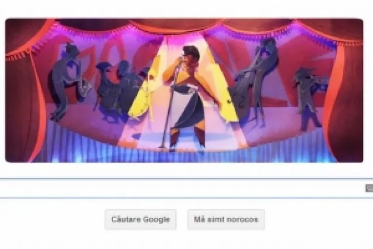 Cantareata de jazz americana ELLA FITZGERALD, omagiata de Google printr-un Doodle, la 96 de ani de la nastere