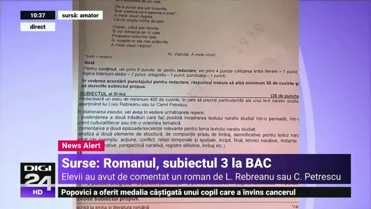 Ce subiecte au primit candidatii la proba de Limba romana de la BAC 2023