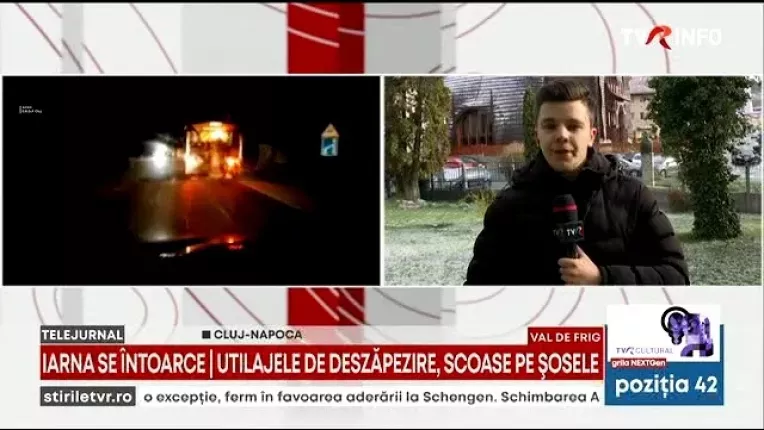 Iarna se intoarce. Utilajele de deszapezire au iesit pe strazi