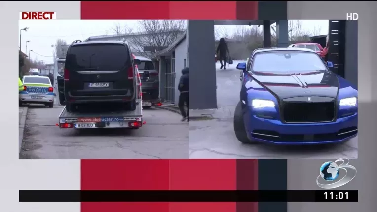 Masinile de lux ale fratilor Tate sunt ridicate de autoritatile romane