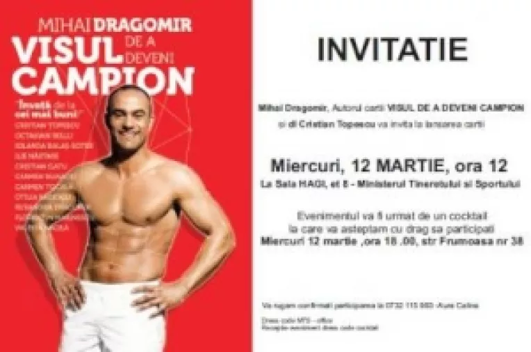 Mihai Dragomir lanseaza cartea "Visul de a deveni campion"