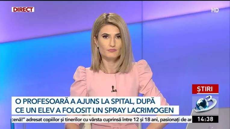 O profesoara a ajuns la spital dupa ce un elev a facut o gluma cu spray lacrimogen, in Iasi