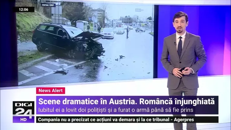 Romanca din Austria injunghiata de iubitul irakian. Apoi, barbatul a calcat cu masina 2 politisti