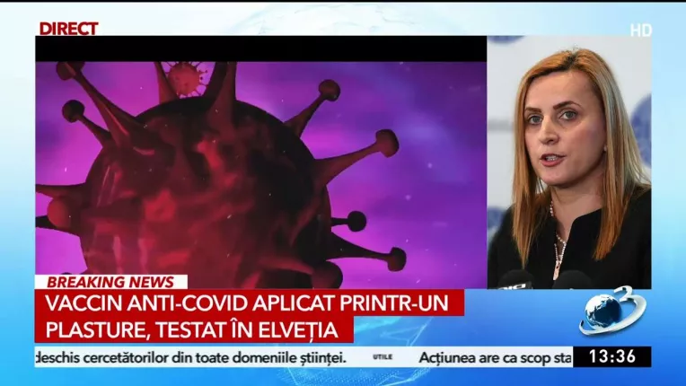 Vaccin anti-COVID aplicat printr-un plasture, testat in Elvetia. Beatrice Mahler: Reduce frica de ac